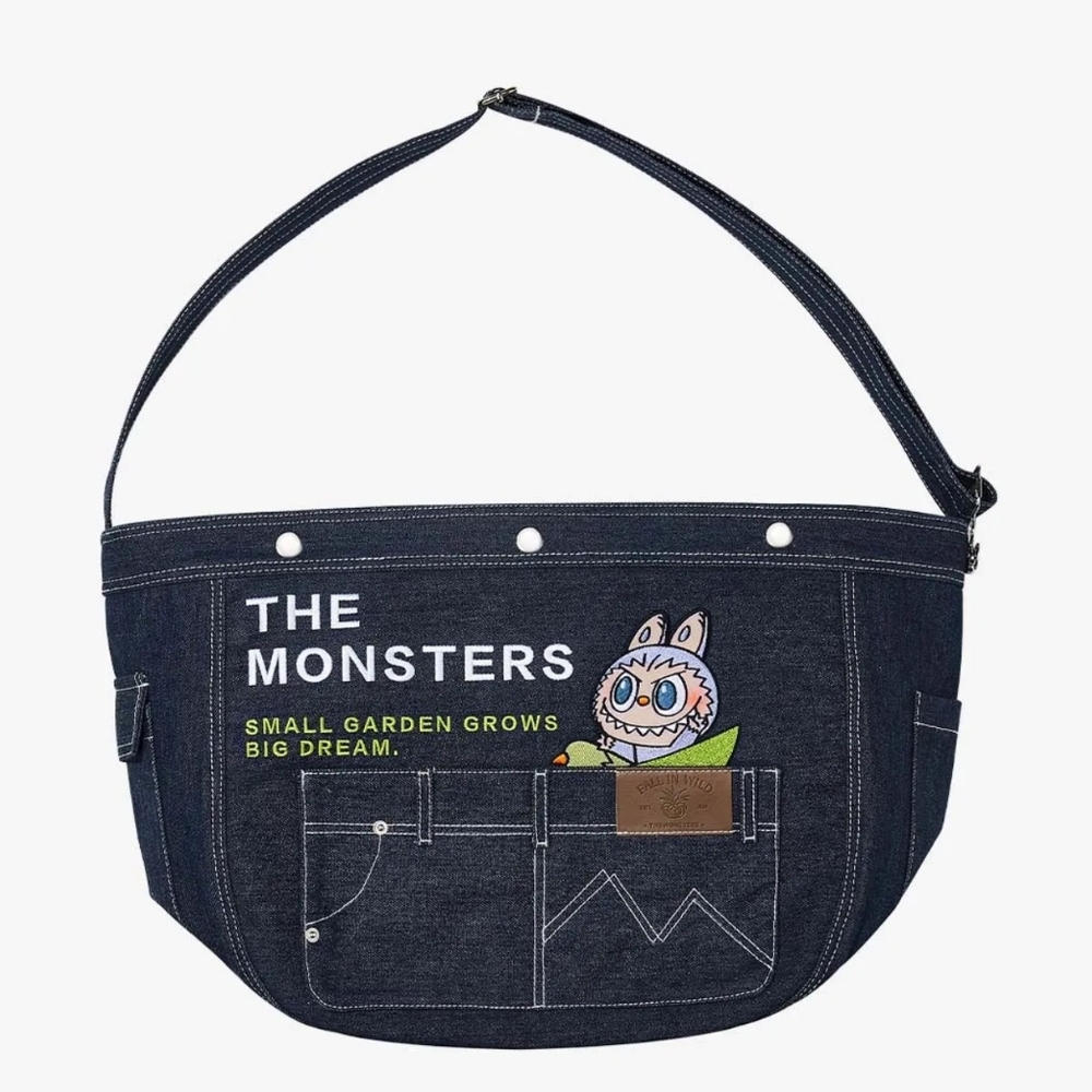 The Monsters Labubu Denim Messenger Bag PopMart